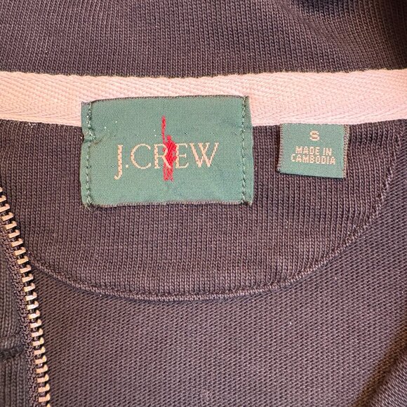 Vintage J.Crew Quarter Zip Pullover Elbow Patch Sweatshirt Black Men's Small - Picture 5 of 7